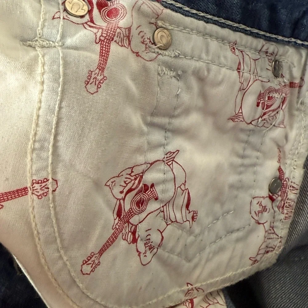 True Religion Fashion For The Senses Ricky‎ Flap Straight Mens Sz 36 Med. Wash